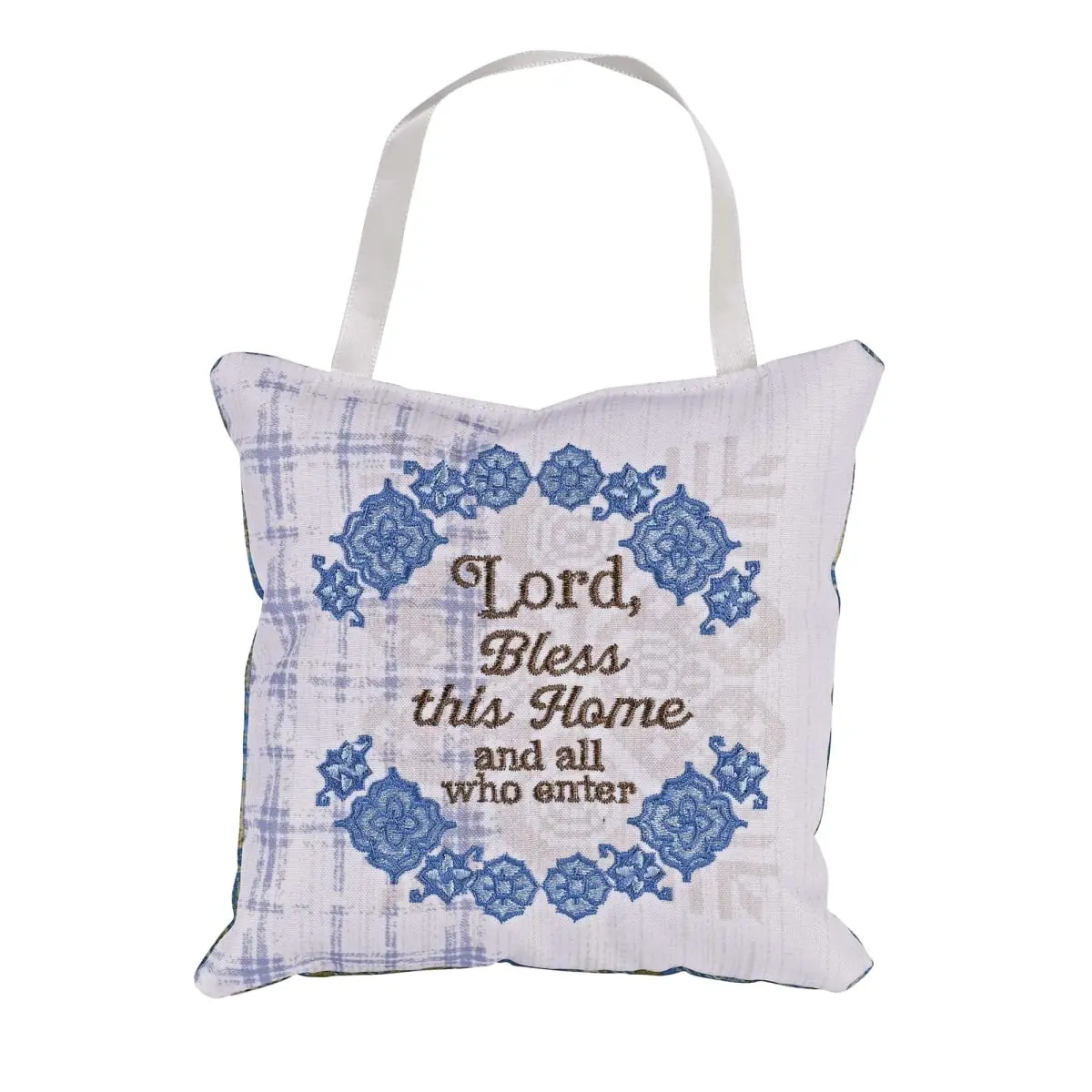 Dicksons DP110 Hanging Door Pillow, 6H, Biblical-Themed Standard Pillow with "Lord Bless This" Design, Biblical-Themed Standard Pillows