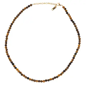 Brown Tiger Eye Natural Stone Bead Necklace