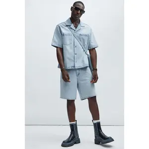 Colin Relaxed Denim Shorts - Light Blue Wash