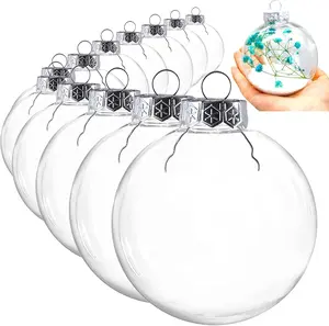 3.15 inch Christmas Balls,Clear Plastic Ornament Balls,DIY Fillable Ornaments Clear Ornaments for Crafts Fillable (12PCS)