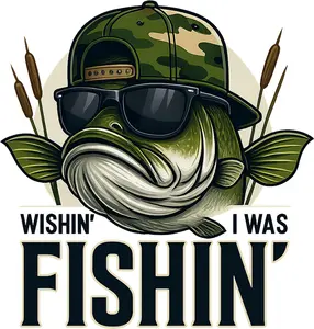 DTF Transfer – AF Wishin I was Fishin Multi Sizes
