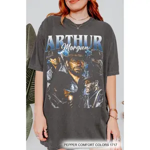 [Sale Up To 45%] Arthur Morgan 90S Bootleg Graphic Tee T-Shirt Red Dead Redemption 2 Rdr2 Cowboy