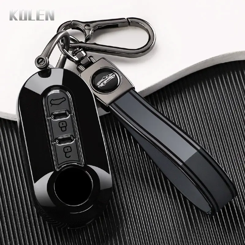 1Set TPU Car Flip Key Case Cover Shell For FIAT 500 Ducato Punto Panda Lancia Musa For Citroen Jumper Peugeot Boxer key chain interior Accessories Car Key Protector Car Key Holder