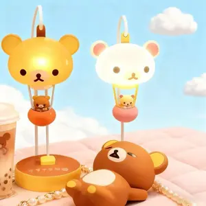 Rilakkuma Night Light Cartoon Balloon Lamp Warm Light Bedside Lamp Desk Table Lamp Room Decor Night Light Christmas Gift