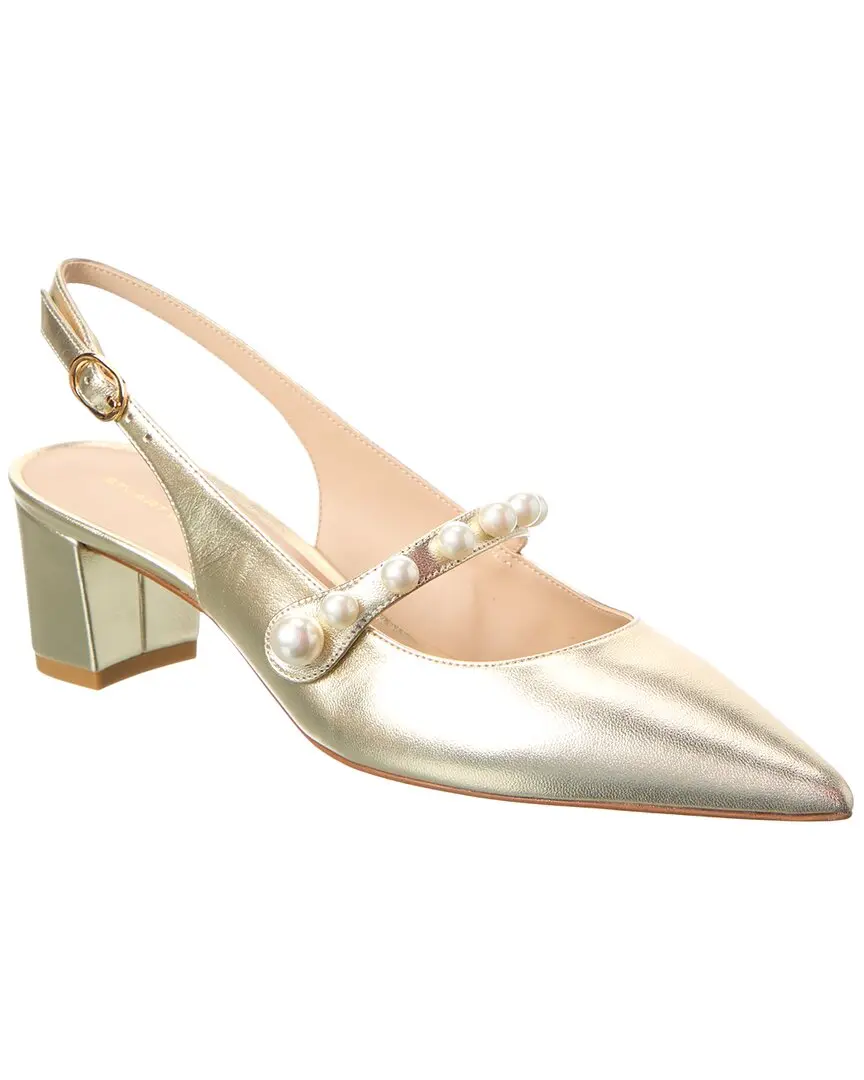 Stuart Weitzman Pia Mary Jane Leather Slingback Pump