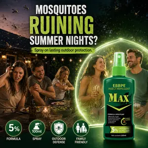Mild Scent Mosquito Repellent Spray, Long-Lasting Protection for Indoor-Outdoor Use, Safe for Clothes