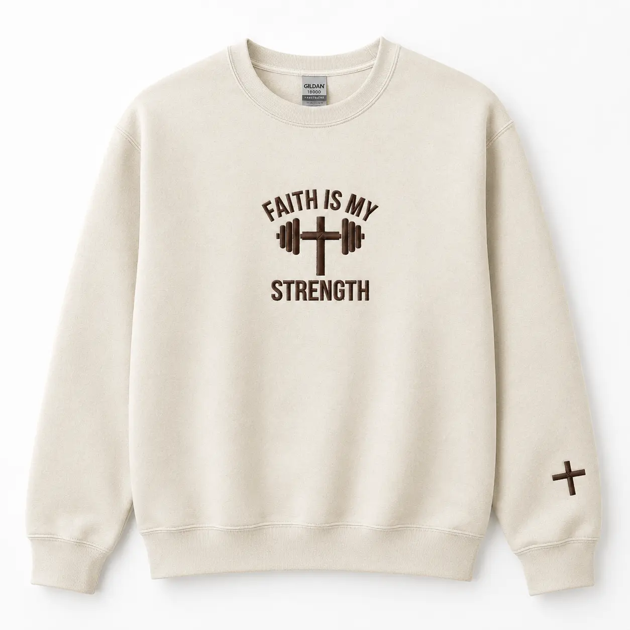 Faith Is My Strength Embroidered Sweatshirt, Motivational Fitness Hoodie, Workout Gym Sweater, Christian Gym Shirt,