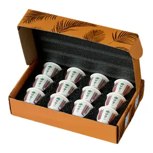 6/12pcs Ceramic Arabic Cawa Cups Set with Gift Box, Eid al-Adha Gahwa Espresso Shot Cups, Palm Tree/Tulip Design Coffee Cups