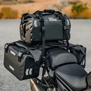 Outdoor Professional Off-Road Motorcycle Saddlebag Motorcycle Gear Long-Distance Riding Bag Pannier Bag Rider Helmet Bag Rear Seat Tail Bag Waterproof