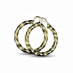 Gold-Tone Thick Twisted Hoop Earrings for Women - Elegant and Stylish Jewelry Accessory