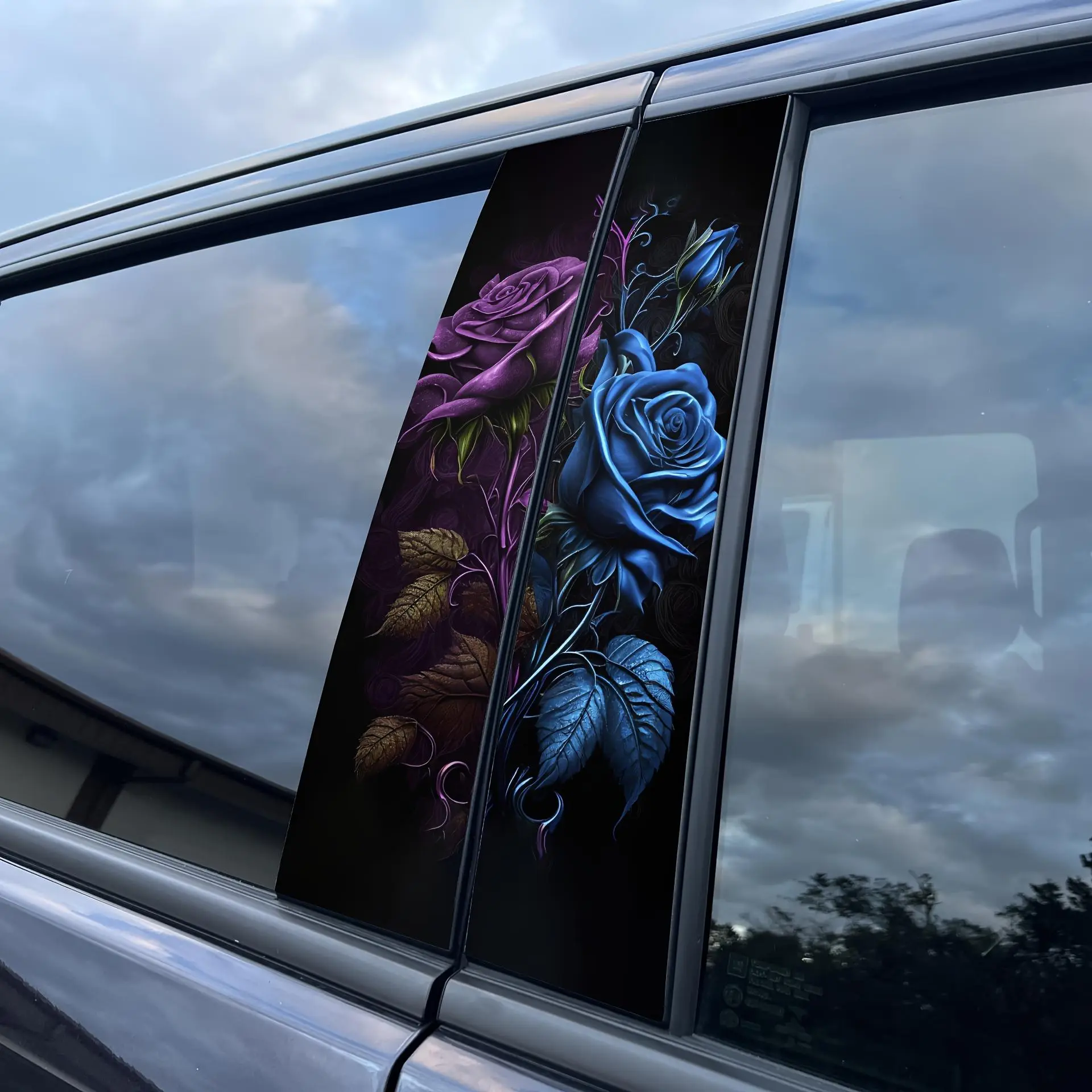 Rose Pattern Car Sticker, Car Decorative Sticker, Self-adhesive Car Decal, Car Exterior Decoration Sticker, Universal Car Accessories for Car Body Window Decor, Decal For Cars, Sticker Decals