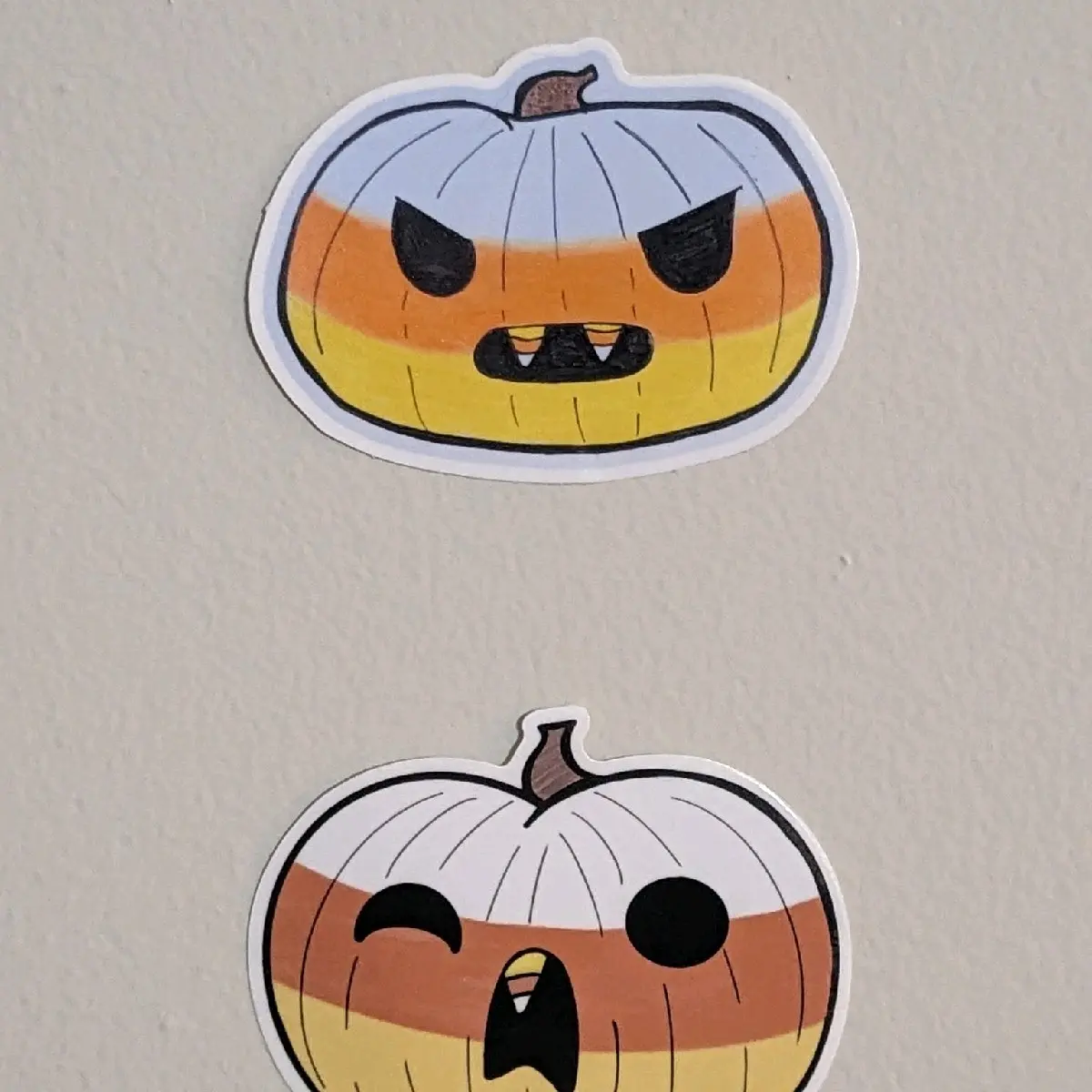 Candy Corn Pumpkin Stickers - 2pk