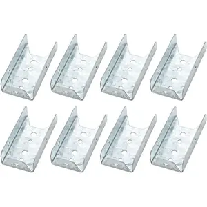 Fence Bracket 8 Packs, Galvanized 2x4 Brackets for  Rail, Fence Bracket Repair Kit