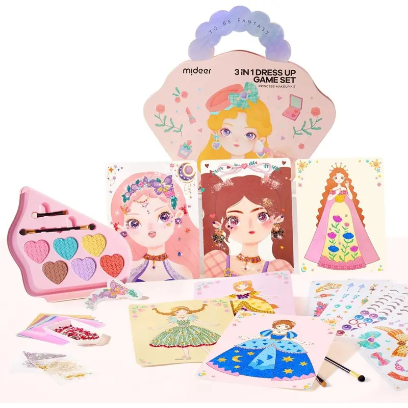 strapless open back dress 3-in-1 Dress Up Game Set: Princess Fantasy Makeup – mideerart main image 1