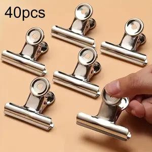Set of 40 Durable Stainless Steel Clips for Sealing Food Bags, Versatile Airtight Sealing Solution, Ideal for Offices, Schools, Kitchens, Home Organization