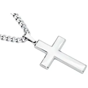 Blackjack Men's Cross Necklace SS BJP48WZ