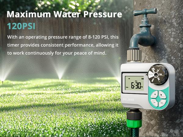 QUOBAS Sprinkler Timer for Garden Hose, Weekly Programmable Digital Water Timer with Rain Delay/Auto/Manual 3 Modes, Drip Irrigation System, Pool, Lawn, Battery Powered, 1 Zone QUOBAS Sprinkler Timer for Garden Hose, Weekly Programmable Digital Water Timer with Rain Delay/Auto/Manual 3 Modes, Drip Irrigation System, Pool, Lawn, Battery Powered, 1 Zone