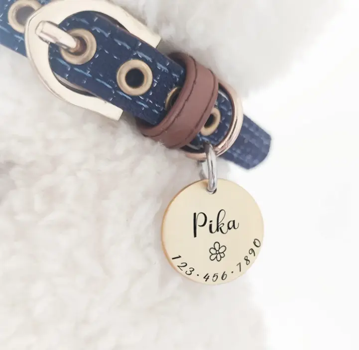 Personalized Pet ID Tag for Dogs & Cats, Custom Engraved Stainless Steel Name Tag with Cute Symbols, Anti-Lost Collar Charm for Small, Medium & Large Pets