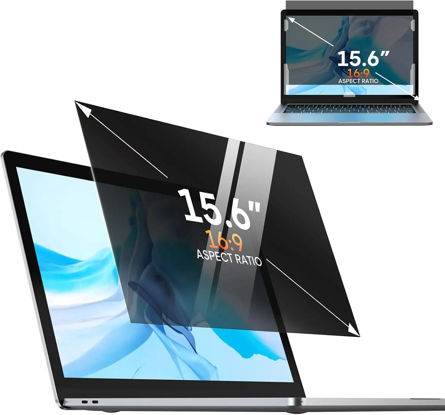 Laptop Privacy Screen 15.6 Inch 16:9 Aspect Privacy Screen Filter Removable