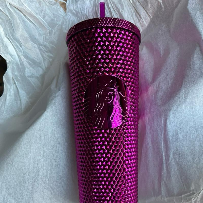 Starbucks New Sangria Pink Holiday USA Bling Studded Venti 24oz Tumbler