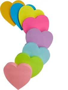 Heart Shape Sticky Notes 3x3 in, 8 Pads, 8 Color Super Cute Bright Color  Adhesive , Clean Removal, 82 Sheets/pad Self-Sticky Note Pads