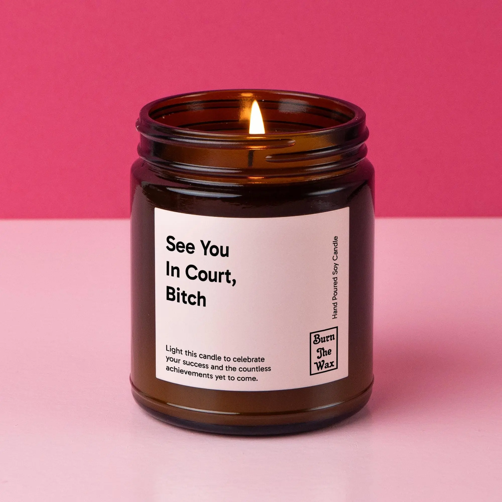 Future Lawyer Gift Soy Candle | See You In Court Funny Candle Gift For Lawyer Law School Graduate Law School Bar Exam Graduation Gift