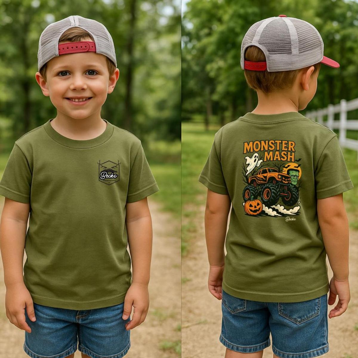 Monster Mash Kids Tee – Halloween Monster Truck ShirtSouthern Boy Tshirt / Country Boy Shirt / South body suit