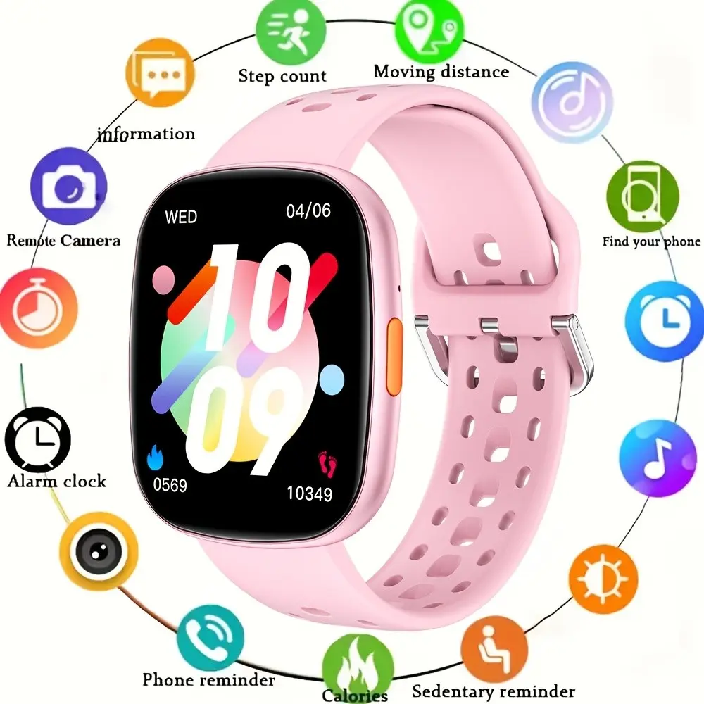 Smart Watch with Call/messaging Alerts, Multiple Sports Modes, Step Counter, Fitness Tracker, Alarm Reminder, 1.83-Inch Screen, Android/iOS Compatible, Smartwatch for Fitness