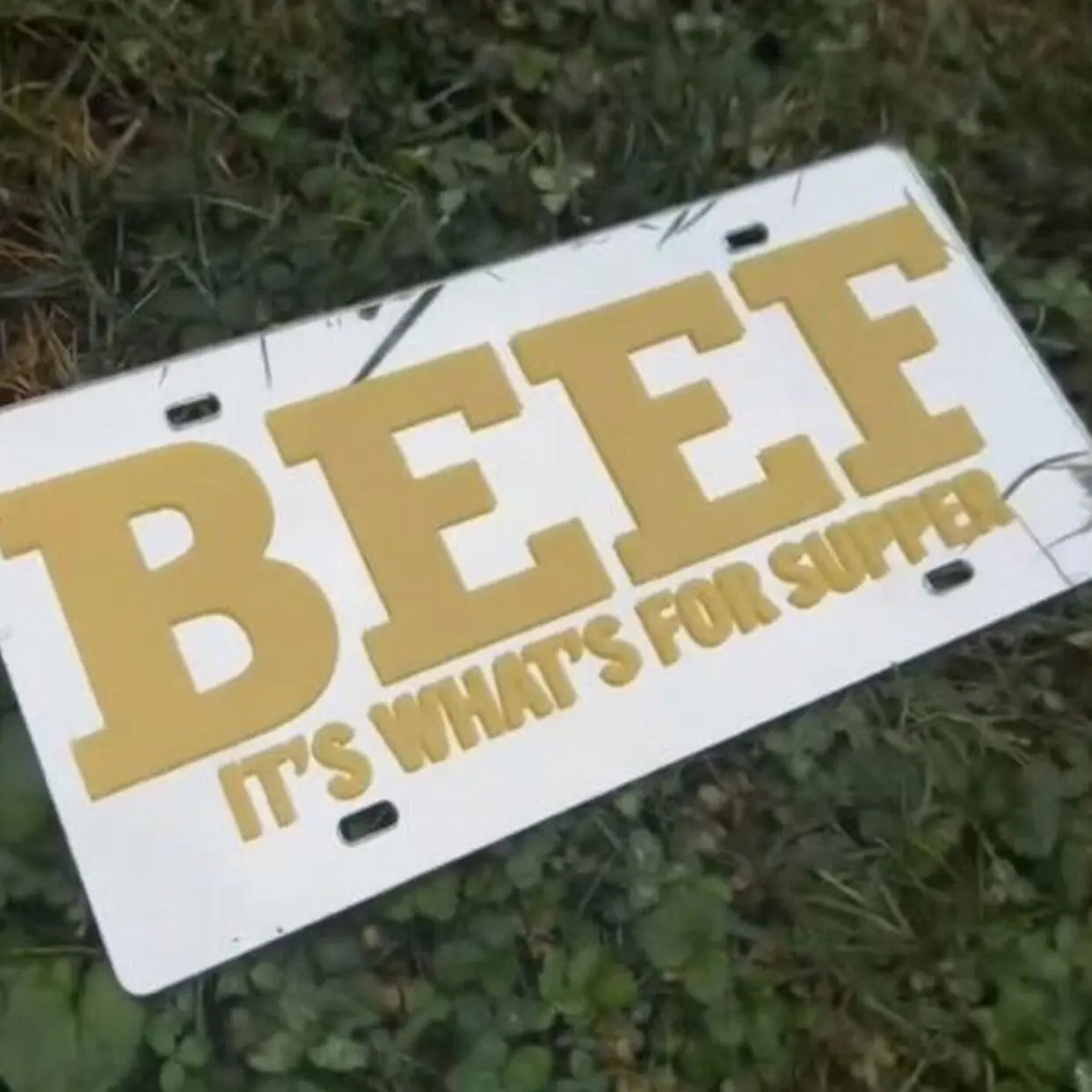 BEEF LICENSE PLATE