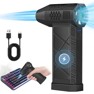 High-Power Compressed Air Duster - 130,000 RPM Electric Air Blower for Keyboard & PC Cleaning, 3-Speed Adjustable, Rechargeable 4000mAh Cordless Jet Duster for Work, Car, and Home