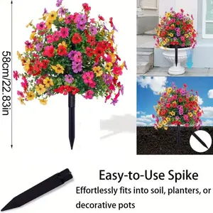 Manufacturer's in-stock artificial flowers: eucalyptus, violets, ground-placed floral arrangements for spring and summer garden, courtyard, and home decoration