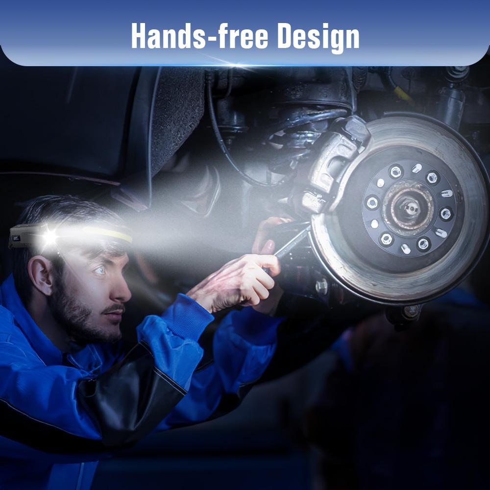 BIAT LED Headlamp Rechargeable 3PCS, 230° Wide Beam Headlight with Motion Sensor, 90° Rotation and Removable Head Lights for Forehead, 5Mode Head Lamp for Adults, Camping Essentials Gear for Hiking