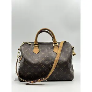 Pre-owned Auth Louis Vuitton Speedy 30 Monogram Canvas Boston Handbag Brown X246 26.05.06