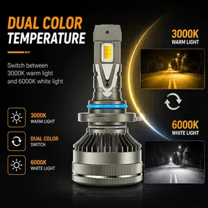 [App Controlled] H11 9005 9006 LED Headlights, 60000LM Ultra Bright Car Bulbs with Bluetooth App, 3000K & 6000K Dual Color Mode, 150W High Power CSP LED Conversion Kit, 10-Min Easy Install