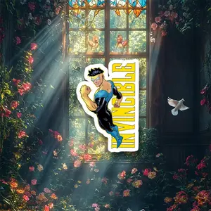 Invincible Comic Book Character Stickers Set, Durable Vinyl Graphics for Laptops & Vehicles, 9pcs Decorative Adhesive Decals