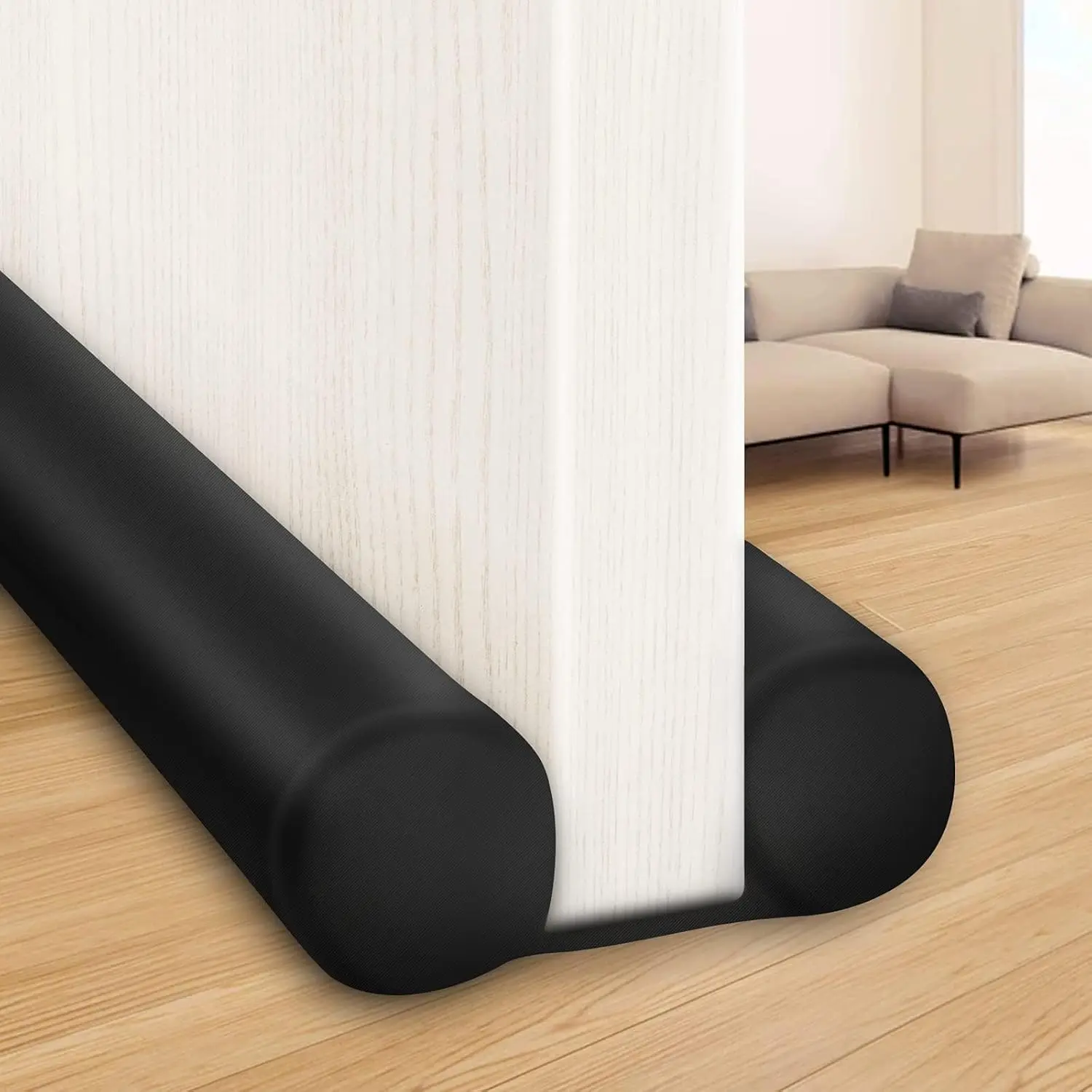 Large Door Draft Stopper for Bottom of Doors 36” Under Door Sweep Noise Blocker Black Gap Stoppers Adjustable Doors Seal Sweep Guard Draft, Window Breeze Stoppers, Home Essentials Gadgets