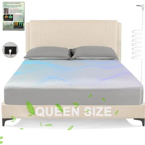 Grounding Sheets,Earth Grounded Fitted Bed Sheet 10% Pure Silver Fiber + 90% Organic Cotton Bed Grounding Kit with grounding Cord for Improved Sleep & Wellness ，spring bed sheet set