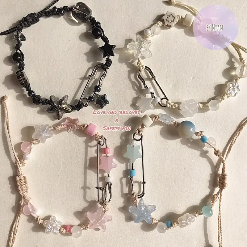 [NEW] Love and Beloved x Safety Pin Bracelet – Handmade Beaded Friendship Bracelet