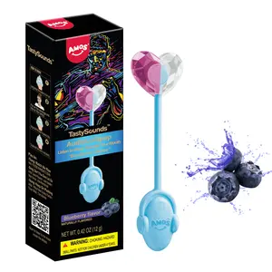 (50% off)Amos TastySounds Music Lollipops – Sugar-free heart-shaped candies with bone conduction music tech | K-pop inspired Strawberry, Blueberry, Watermelon, Blackberry Fallontonight lollipop star-1