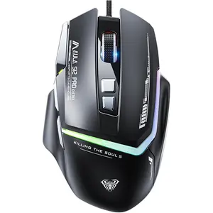 S12Pro Wired Gaming ,12800 DPI Optical Gamer  with RGB Backlit,8 Programmable Buttons,Software Supports DIY Keybinds Rapid Fire Button