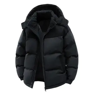 Men's Hooded Cotton Jacket – Winter Full-Zip Closure Coat, Machine Washable Polyester Fiber Outdoor Apparel Suitable for Camping, Travel, and Everyday Wear – Camping Gear & Accessories, Casual Style, Modern Design, Fleece Lined for Warmth and Cold Protect