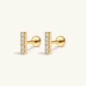 Pave Bar Nap Earrings