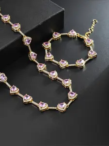 Iced Chics Elegant Necklace and Bracelet Set, Unisex Fashion Matching Jewelry Set, Perfect Gift for Special Occasions, Sparkling Accessories