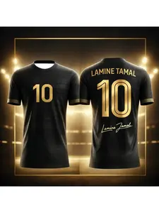 2026 New Lamine Yamal 3D Printed Football Fan Jersey Sports T Shirt Breathable Quick Dry for Summer Outdoor Wear