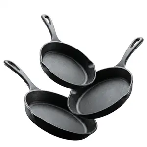 Utopia Kitchen Cast Iron Skillet Set, 3 Piece, 6/8/10 Inch