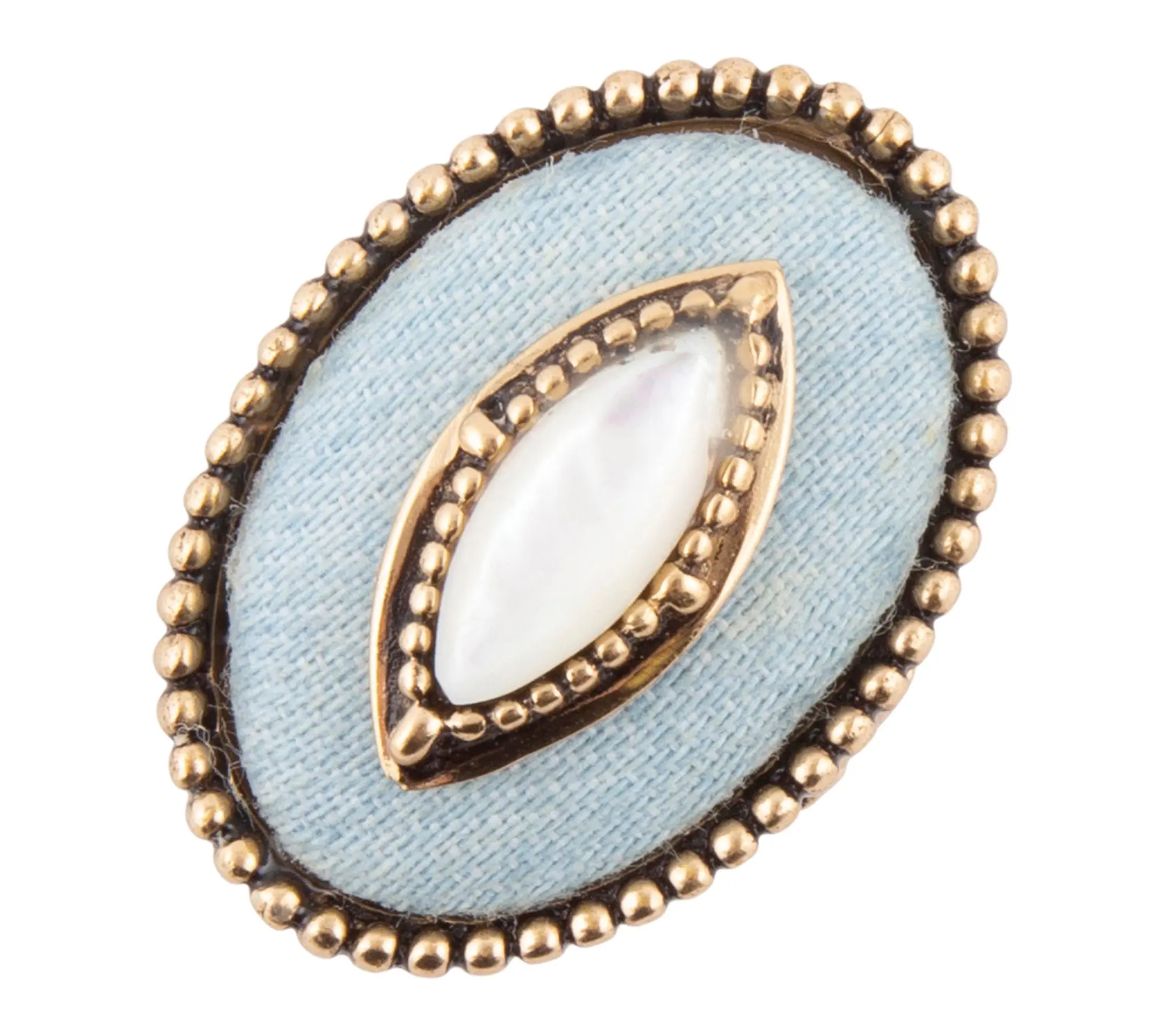 Barse Artisan Crafted White Mother of Pearl Statement Ring