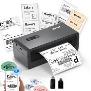 Multi-Purpose 4x6 Bluetooth Thermal Printer - Wireless Shipping Label Maker & DIY Sticker Printer for Home Organization, Small Business Branding & Packaging Supplies，Compatible with Android, iPhone, Windows & Mac