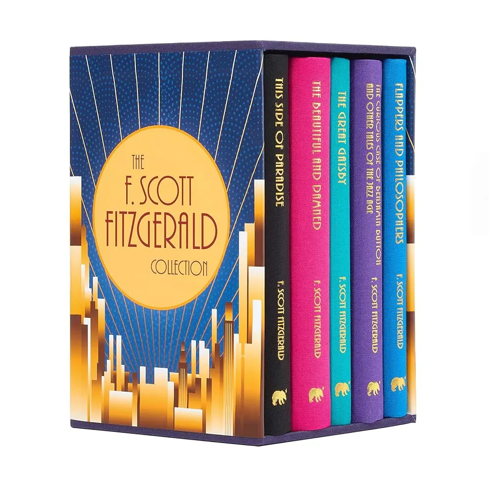 F. Scott Fitzgerald 5-Book Arcturus Collector's Classics Clothbound Collectors Bundle, Foiled Hardcover Complete Set, 20th Century Literature Series Book Bundles with Embossed Covers & Gift-Ready Design