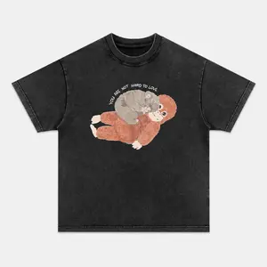 PUNCH MONKEY T-shirt, Unisex Vintage Crew Neck Regular Fit Cotton Fabric Casual Comfort Breathable Short Sleeve Funny T-shirts Fashion Men&Women's Top for Streetwear 030303