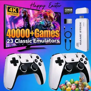 GamesDive 2026 Upgraded Family Retro Game Console with 40,000+ Games 23 Emulators 4K HDM Output 128GB SD Card Wireless Controller for TV Monitor Video Gamepad Console for All Ages